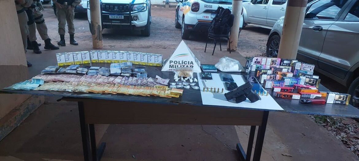 policia-apreende-drogas,-arma-e-dinheiro-durante-operacao-no-noroeste-de-minas