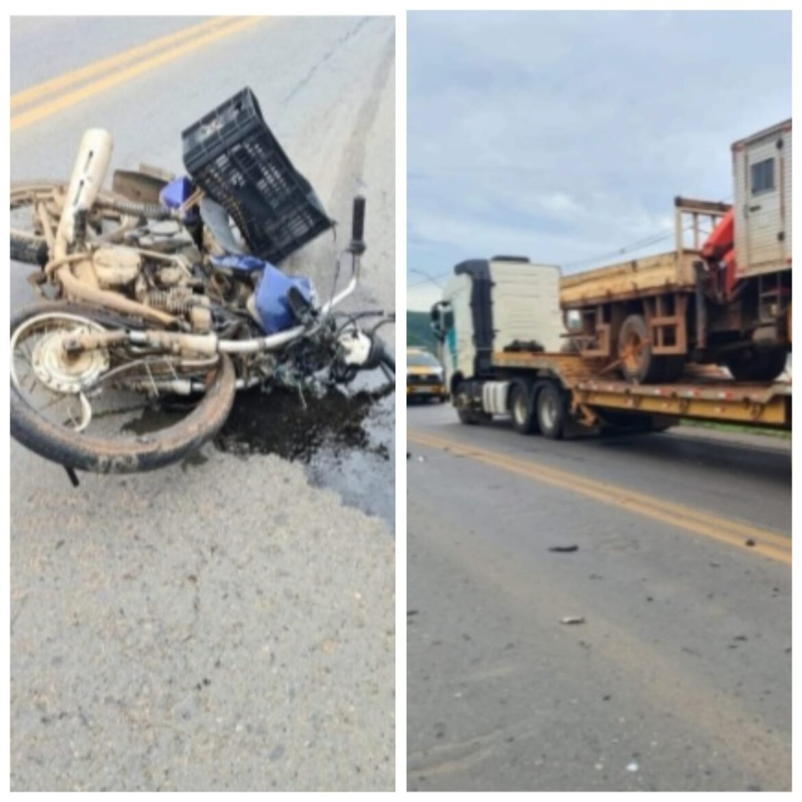 motociclista-morre-apos-bater-em-caminhao-na-lmg-653-e-ser-arrastado-por-cerca-de-50-metros