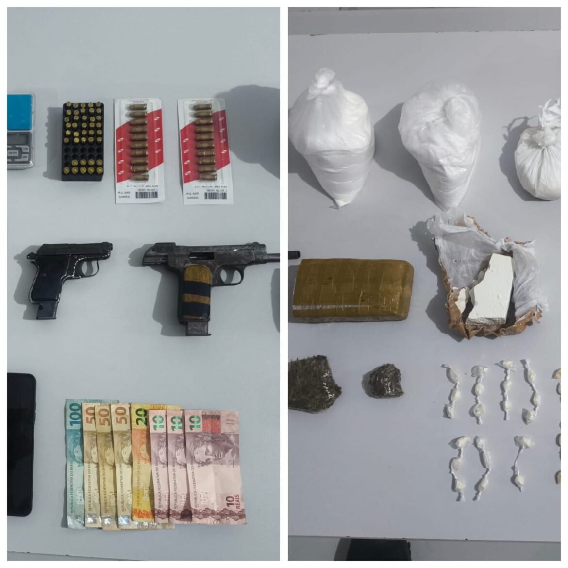 grupo-criminoso-da-bahia-e-localizado-no-norte-de-minas-com-pistolas,-municoes-e-drogas