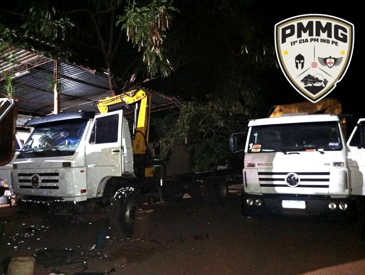 pm-interrompe-desmanche-de-caminhao-roubado-em-sp-e-prende-homens-em-montes-claros