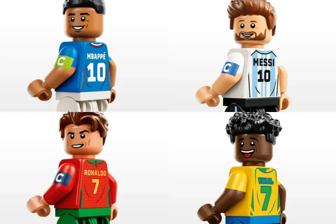 lego-lanca-colecao-da-copa-do-mundo-2026-com-messi,-cr7-e-vini-jr-|-g1