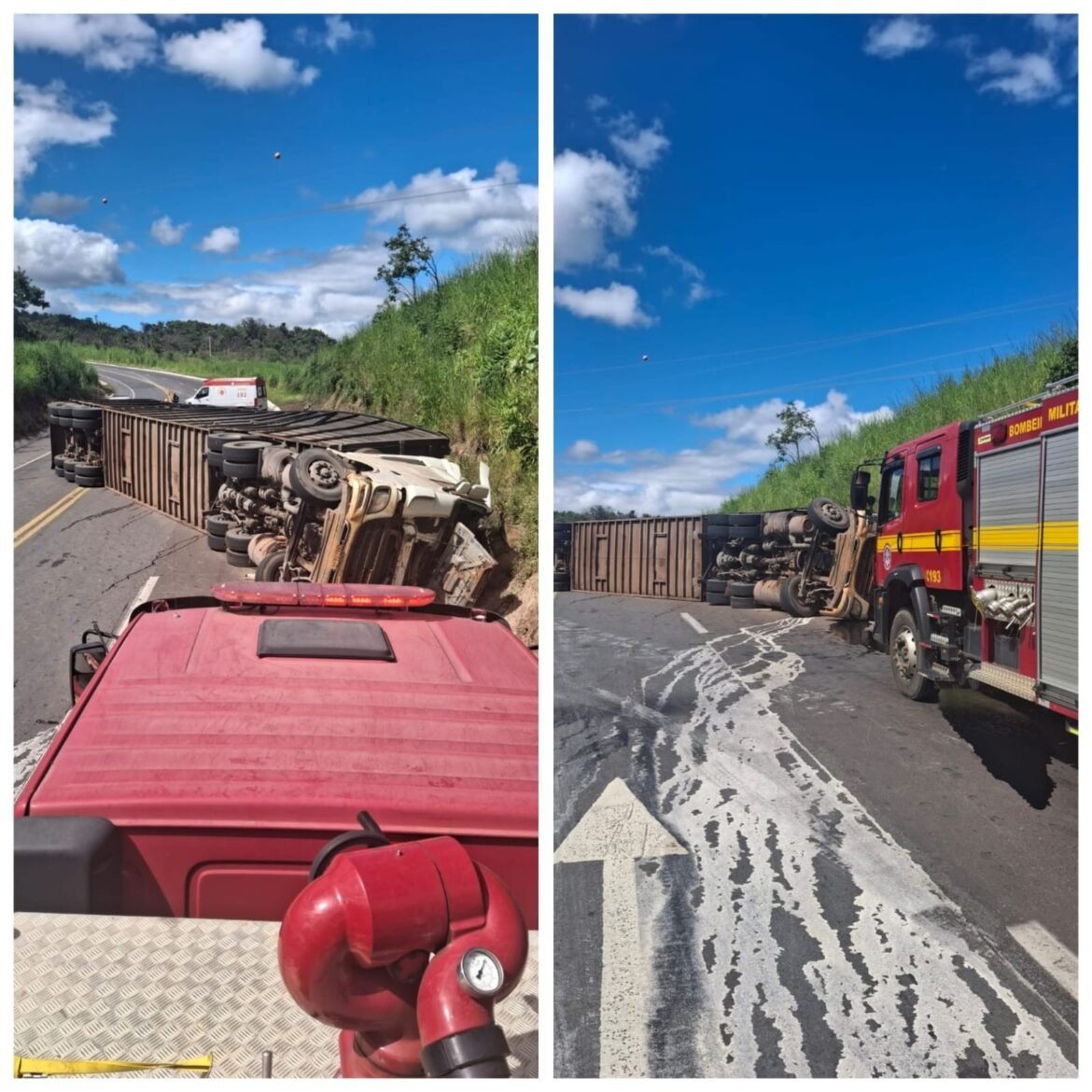 caminhao-carregado-com-bois-tomba-na-br-365-e-motorista-morre