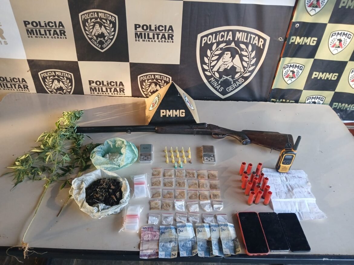 policia-apreende-arma,-municoes,-drogas-e-pes-de-maconha-durante-operacao-em-januaria