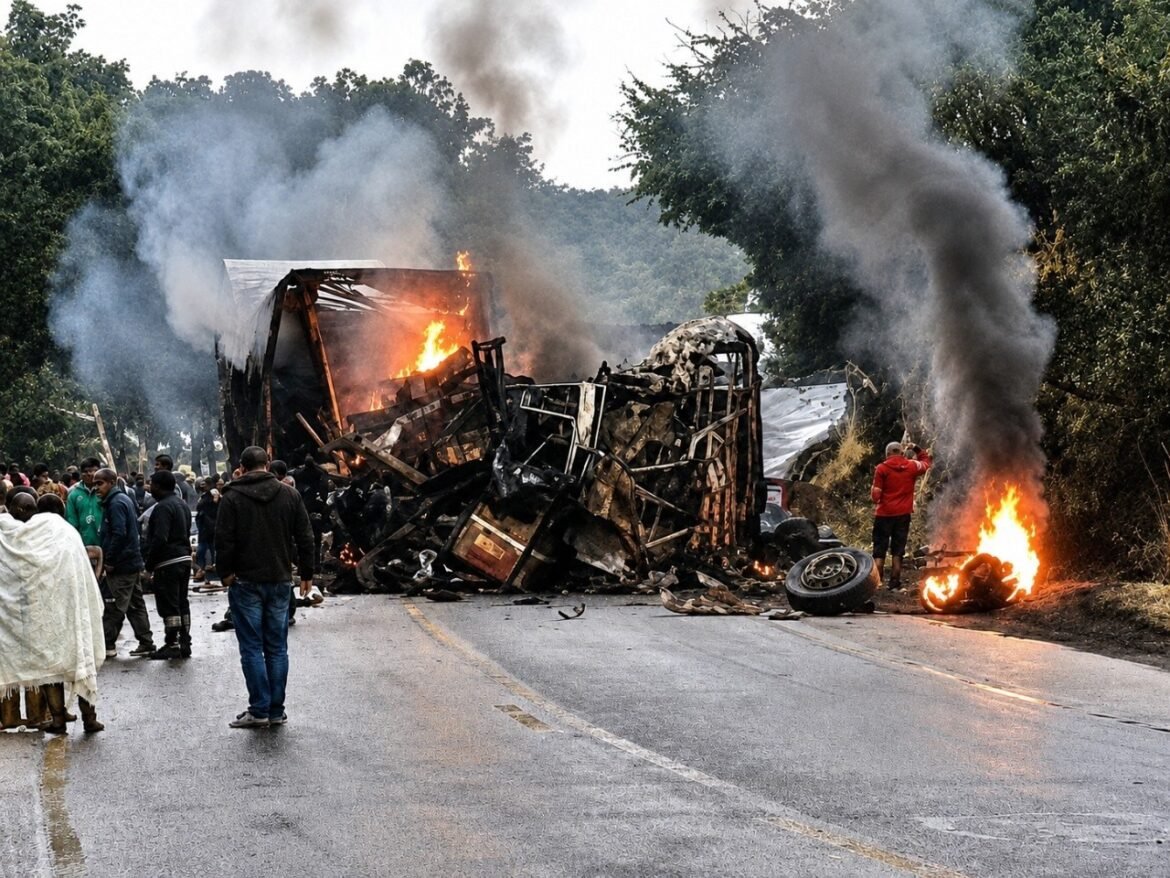 onibus-e-carreta-pegam-fogo-apos-batida-na-br-251-deixando-mortos-e-feridos-no-norte-de-mg