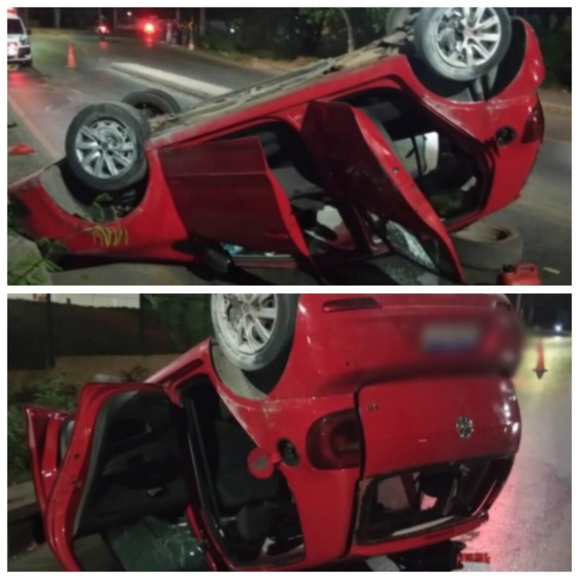 motorista-fica-ferido-apos-capotar-carro-e-atingir-poste-em-avenida-de-montes-claros