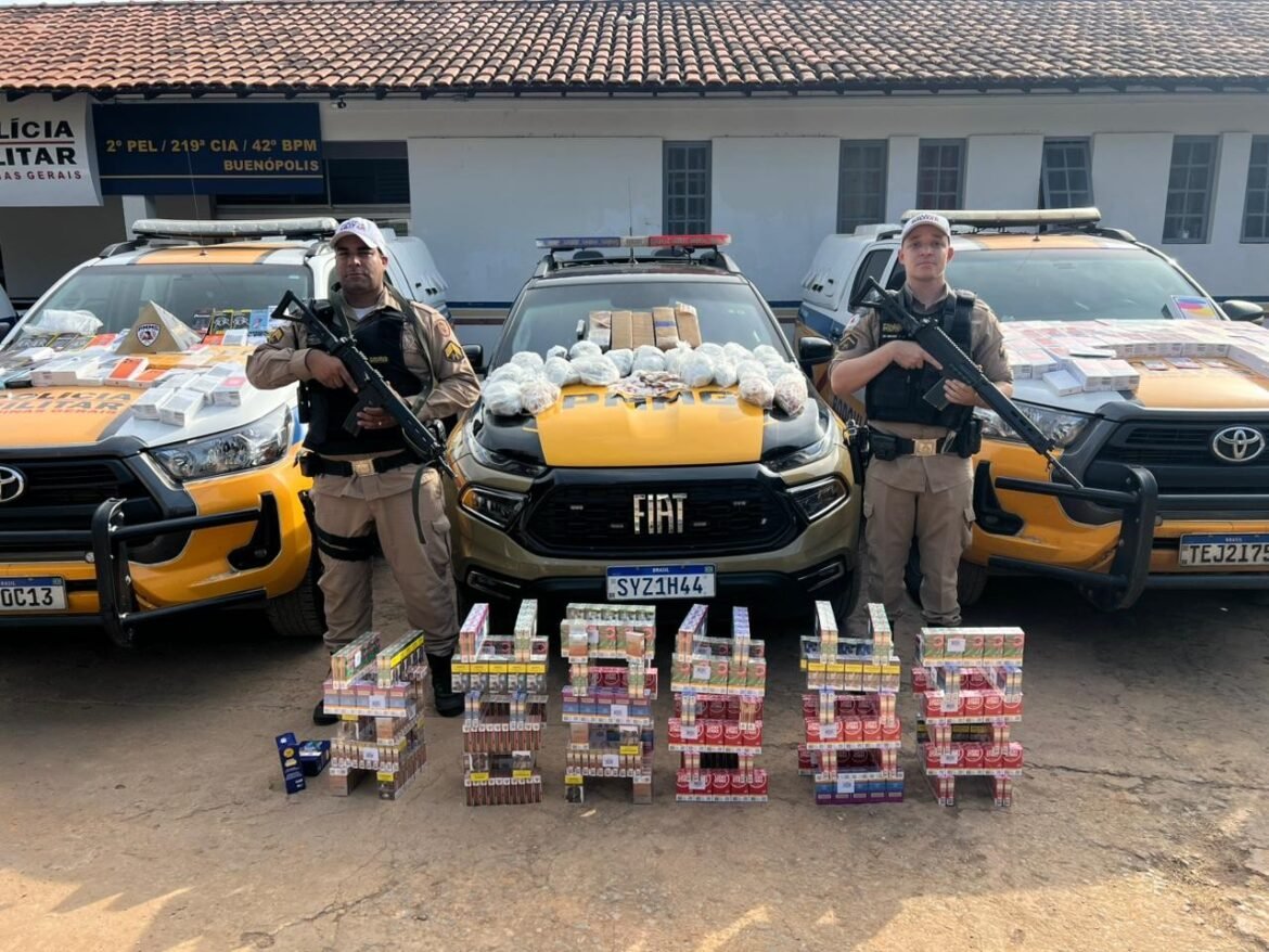 policia-apreende-11-mil-papelotes-de-cocaina,-cerca-de-10-quilos-de-maconha-e-produtos-estrangeiros-em-caminhao-na-br-135