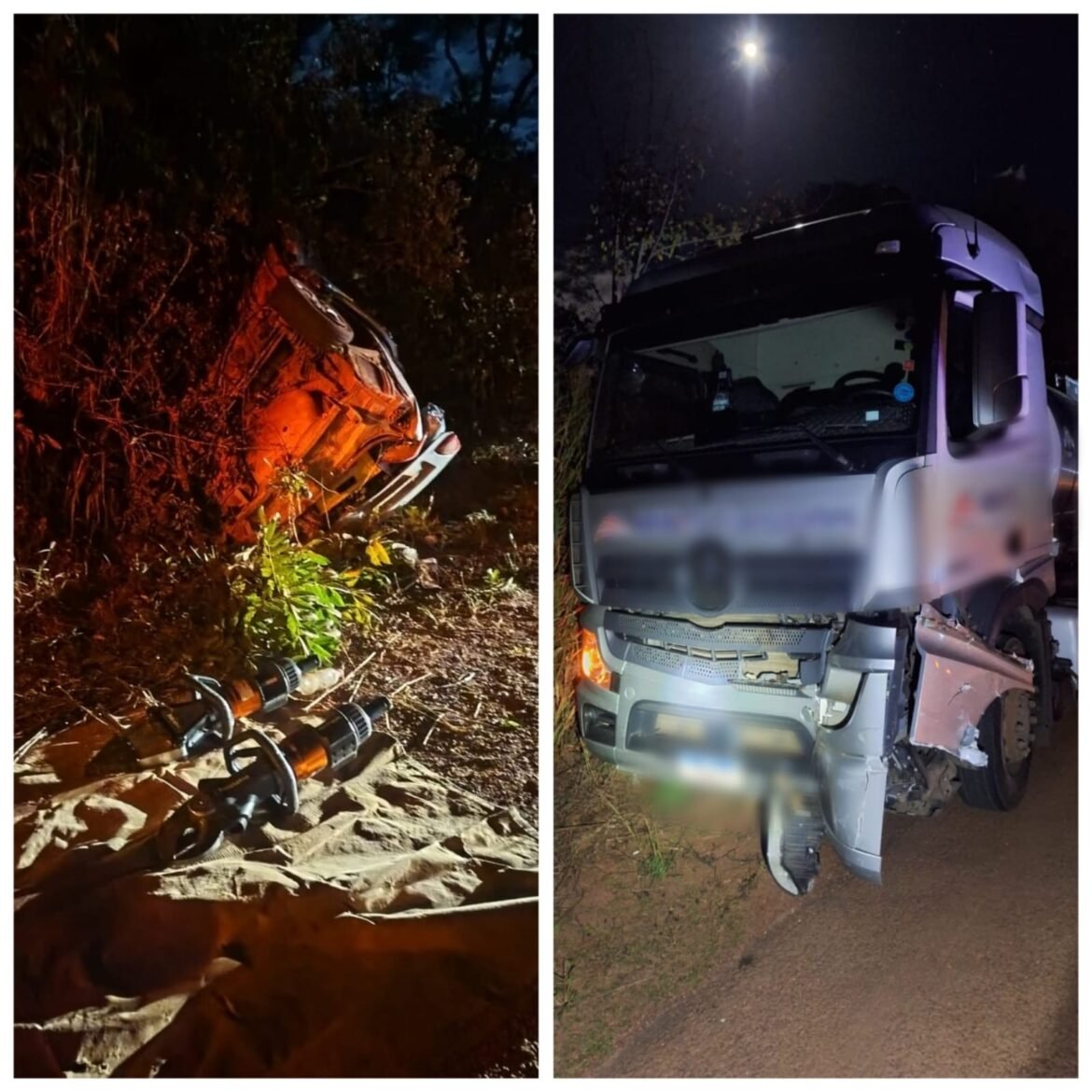 mulher-morre-e-marido-fica-ferido-em-acidente-entre-caminhonete,-carreta-e-caminhao-na-br-251