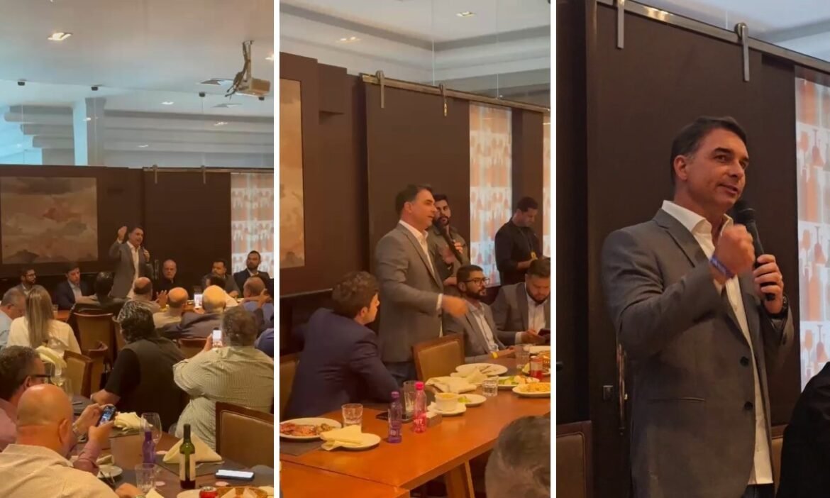 ‘roubalheira-na-mais-alta-cupula-do-judiciario’,-diz-flavio-bolsonaro-em-almoco-com-empresarios
