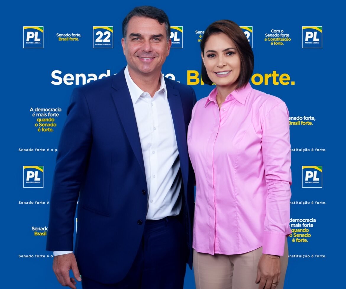michelle-publica-video-com-bastidores-de-gravacao-com-flavio-bolsonaro-para-campanha-eleitoral