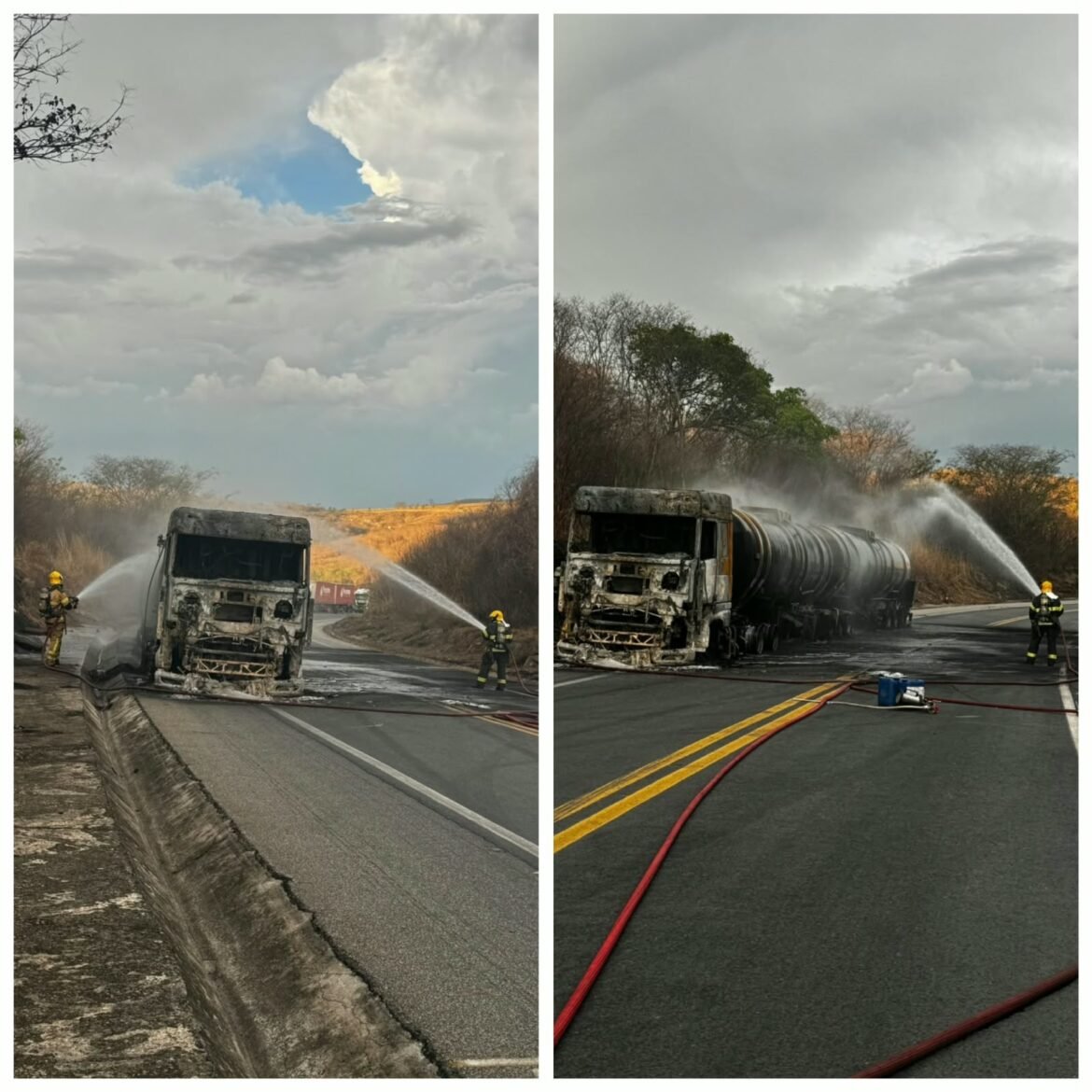 br-251-volta-a-ser-totalmente-interditada-em-salinas-para-transbordo-de-combustivel