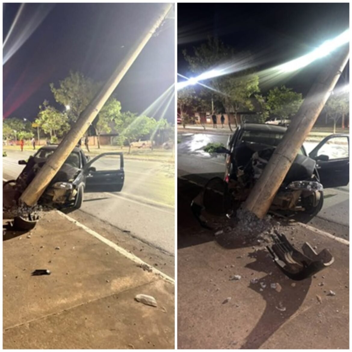motorista-bate-em-poste-em-avenida-de-montes-claros-e-diz-que-perdeu-o-controle-apos-ser-‘fechado’-por-outro-carro